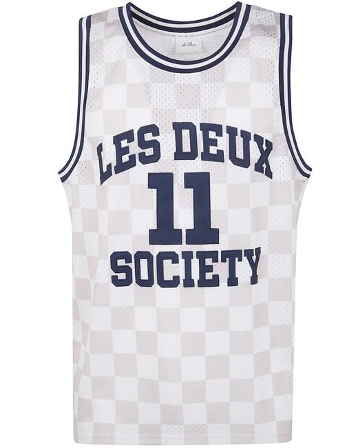 Les Deux White "Silas" Mesh Tank Top for men