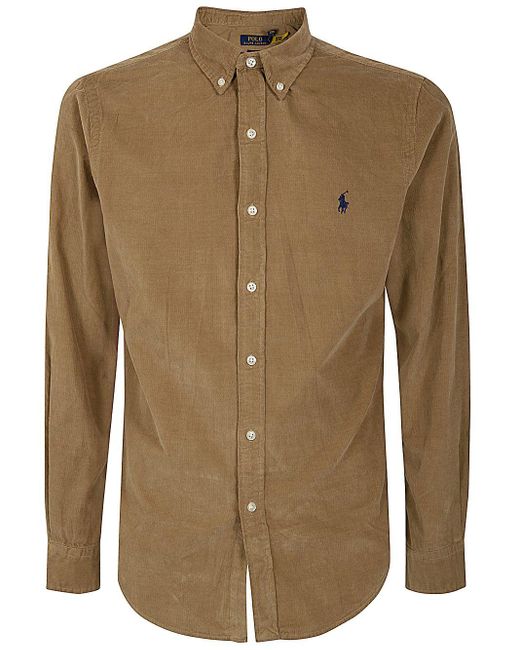 Polo Ralph Lauren Green Corduroy Long Sleeve Sport Shirt for men