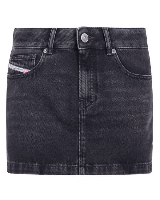 DIESEL Blue 'Ron' Mini Denim Skirt