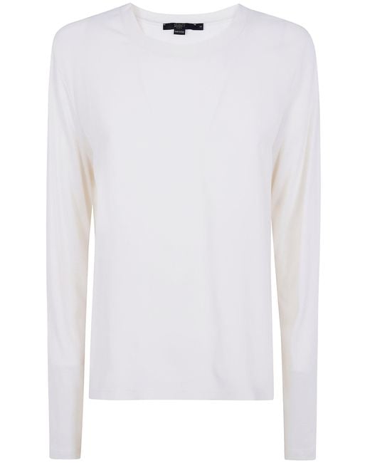 Seventy White Sweater Round Neck "Jersey Crepe"