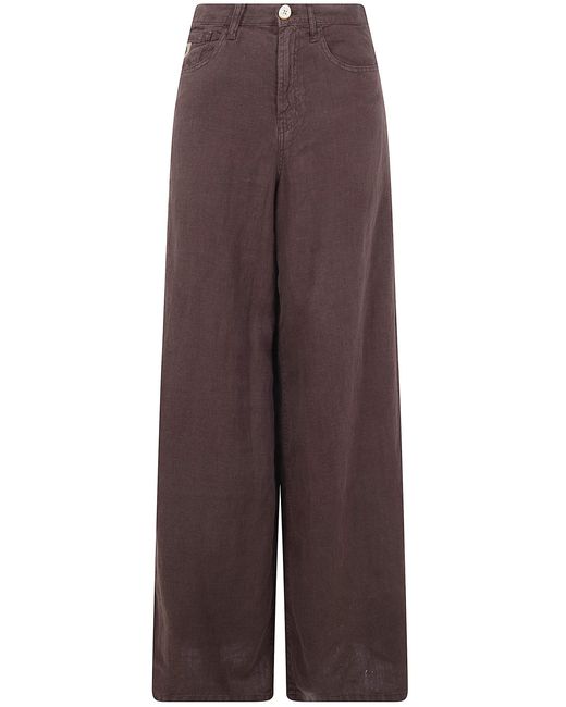 Lois Purple "Marlene" Extra Wide Leg Linen Trousers