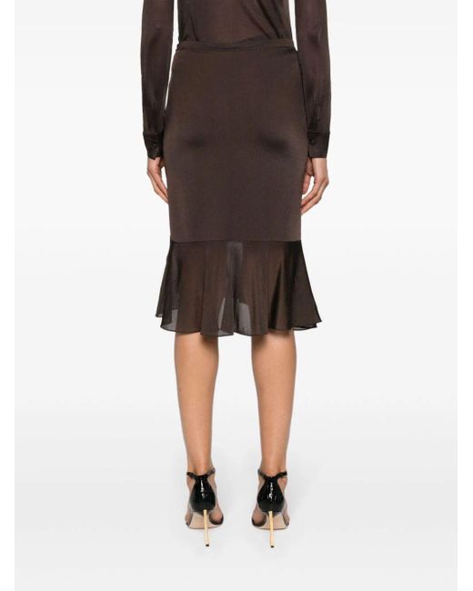 Tom Ford Brown Knitted Skirt Clothing