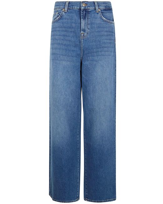 7 For All Mankind Blue "Slouchy" Wide Leg Explorer Jeans