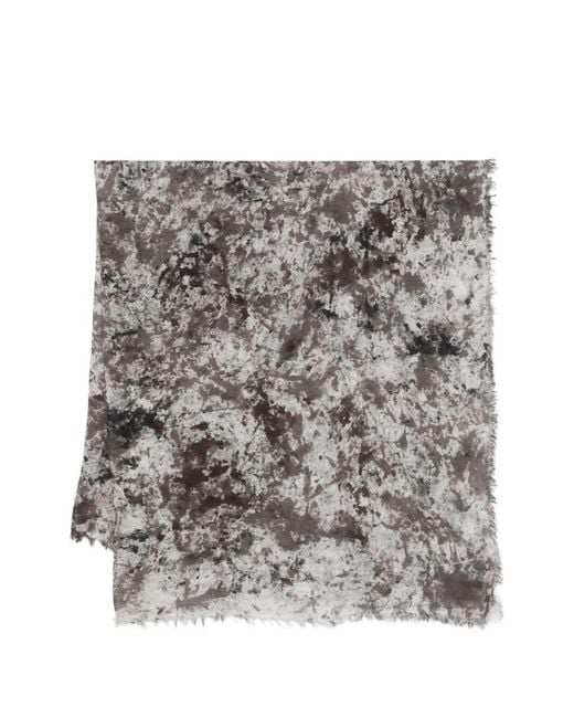 Avant Toi Gray "Zola" Camouflage Effect Modal Linen Silk Scarf 130X135 for men