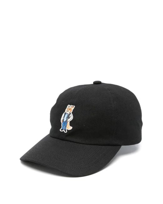 Maison Kitsuné Black Dressed Fox Cap