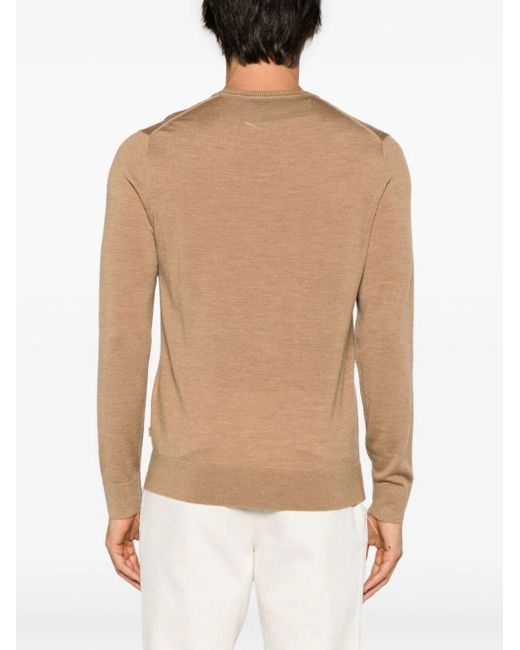 Michael Kors Brown Core Merino Crew Neck Sweater Clothing for men