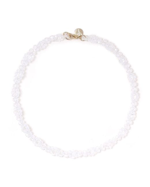 Simone Rocha White Crystal Daisy Chain Necklace Accessories