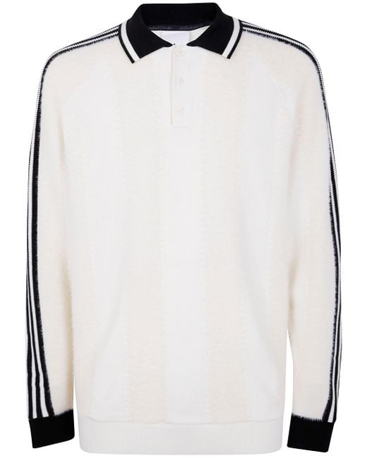 Adidas White "Knitted Jersey" Jacket