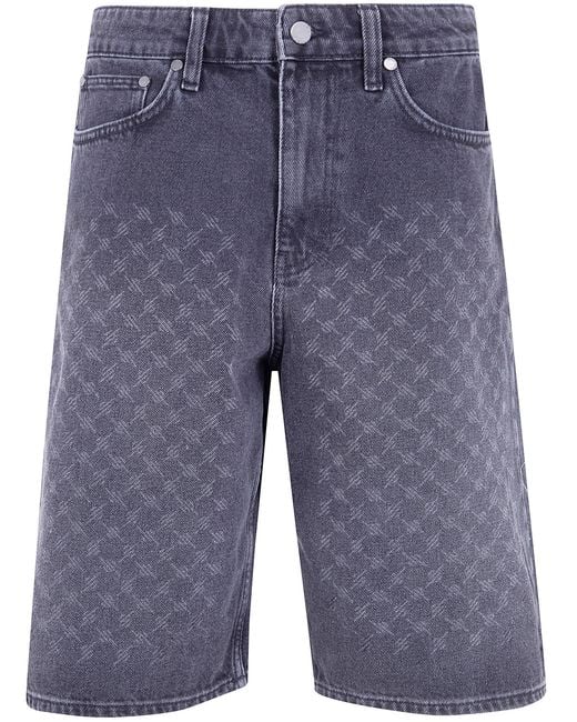 Daily Paper Blue "Laser Monogram" Denim Shorts for men