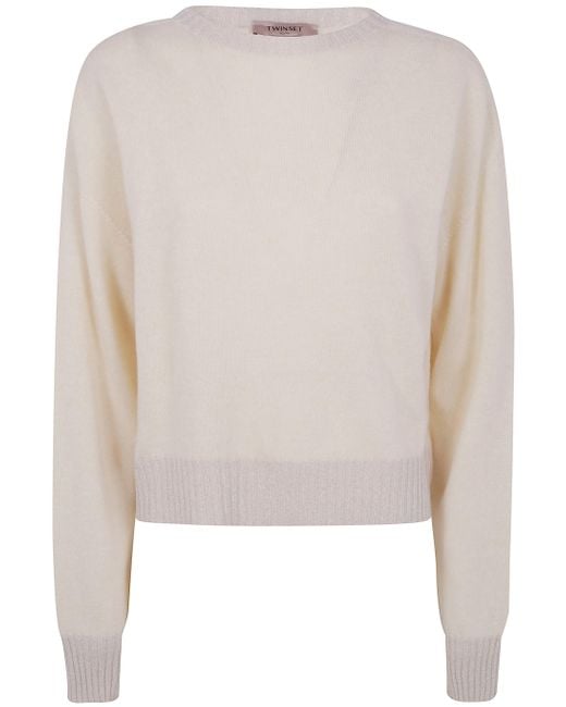 Twinset White Lurex Sweater