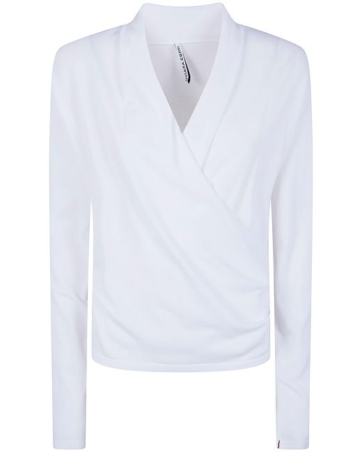Liviana Conti White "Gabriela" V Neck Sweater