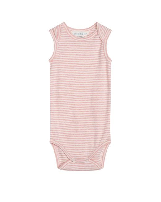 SERENDIPITY ORGANICS Pink Baby Tank Stripe