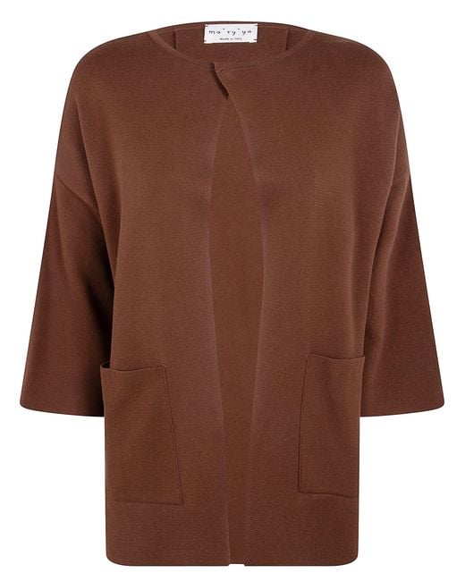 Ma'ry'ya Brown Light Fold Back Coat