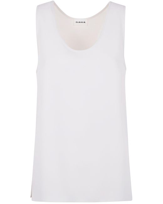 P.A.R.O.S.H. White Sleeveless Blouse