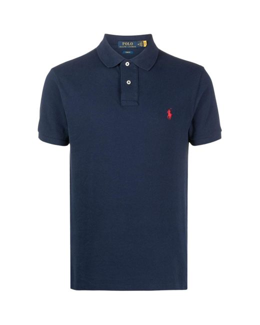 Polo Ralph Lauren Blue Short Sleeve Knit Polo Shirt Clothing for men