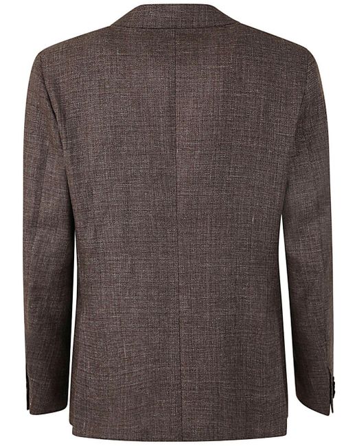 Zegna Brown Linen And Wool Jacket Clothing for men