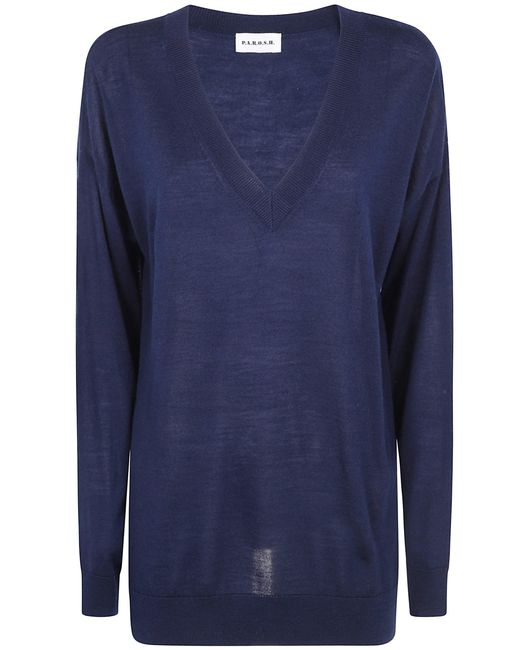 P.A.R.O.S.H. Blue P. A.R. O. H. Sweater Wool-Silk-Cashmere "Linfa26"