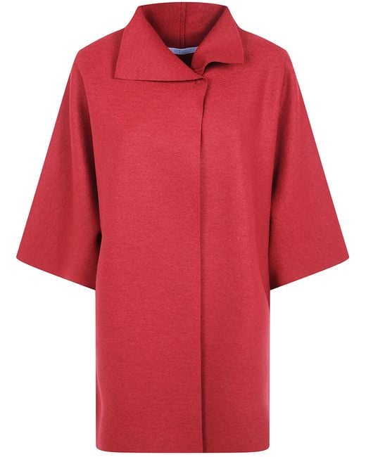 Harris Wharf London Red Coat Main Feature "Kimono Mantle"