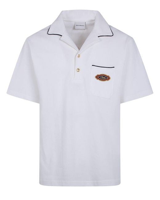 Drole de Monsieur White "Drôle Patch" Polo Shirt for men