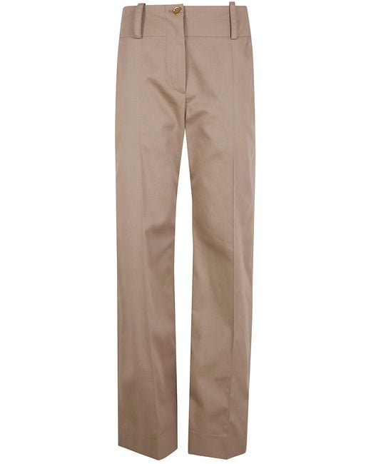 Patou Natural Large Belt Straight Trousers