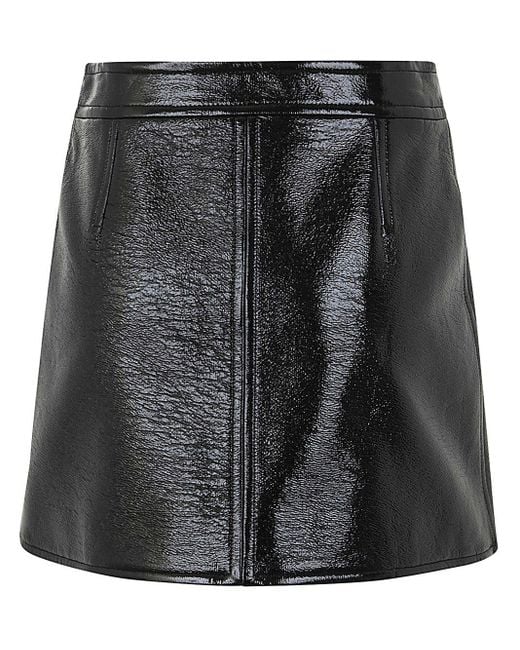 Courreges Black Reedition Vinyl Mini Skirt Clothing