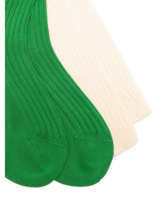 Sofie D'Hoore Green Two-tone Ribbed Socks