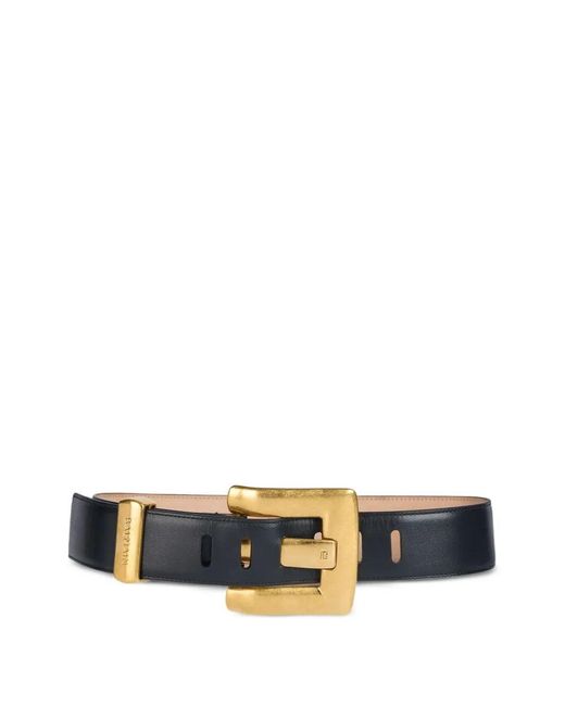 Balmain Black Anthem Calfskin-Leather Belt