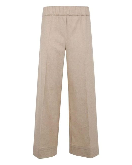D.exterior Natural D. Exterior Soft Flanel Wide Leg Short Trousers