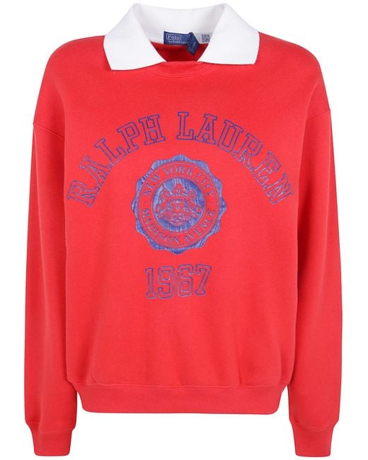 Polo Ralph Lauren Red Sweatshirt Fleece "211B17805 002"