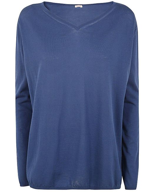 A PUNTO B Blue V Neck Sweater