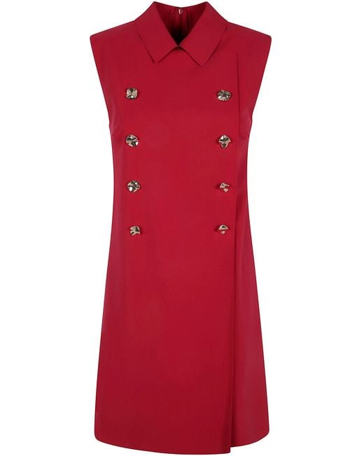 La Petite Robe Di Chiara Boni Red Dress Long Sleeve "Dyanil"