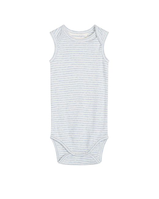 SERENDIPITY ORGANICS White Baby Tank Stripe