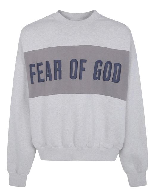 Fear Of God Gray Sweatshirt Cropped Relaxed Panelled for men