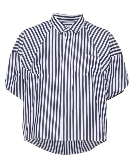 Sacai White Striped Poplin Shirt