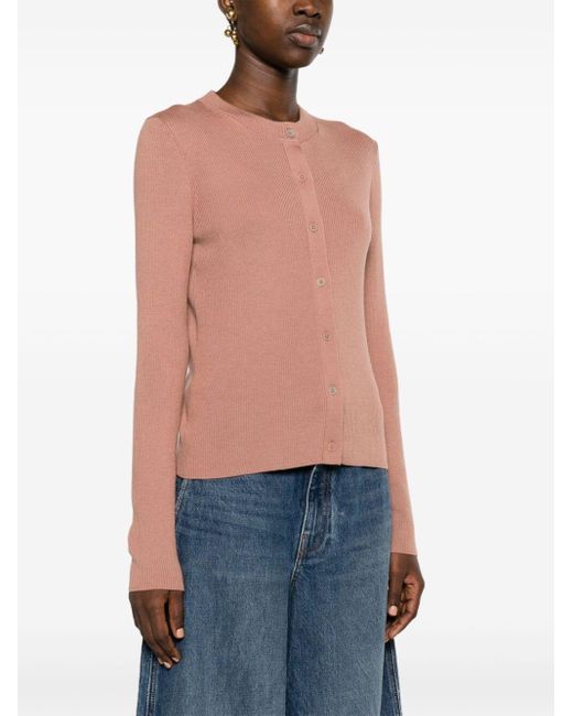 PS by Paul Smith Pink Knitted Buttoned Cardigan