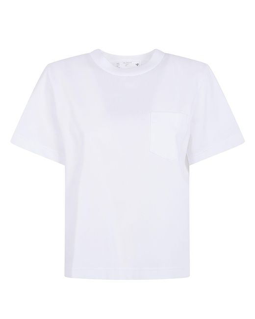 Sacai White Popeline X Cotton Jersey T-Shirt