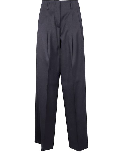 Golden Goose Deluxe Brand Blue Golden W's Pant Wide Leg Light Dry Wool Gabardine