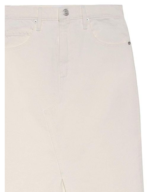 FRAME White The Midaxi Denim Midi Skirt