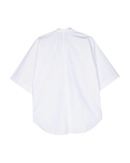 Sofie D'Hoore White Short Sleeve Shirt With Front Placket
