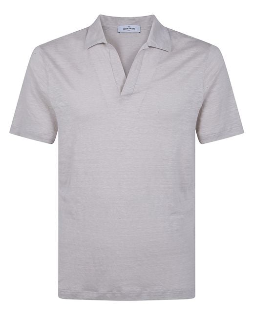 Gran Sasso Gray Logo Print Short Sleeves Skipper Polo Shirt for men