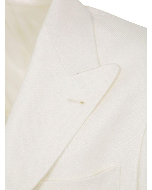 Brunello Cucinelli White Suit Type Jacket for men
