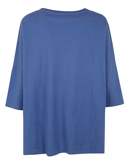 A PUNTO B Blue Short Sleeves Crew Neck Oversize T-shirt
