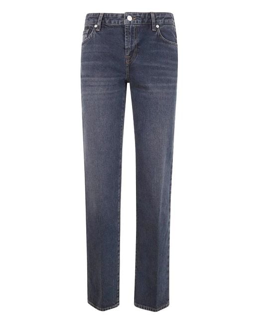 7 For All Mankind Blue "Calie" Straight Stormwave Jeans