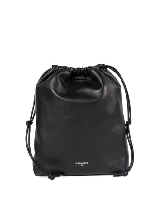 Ann Demeulemeester Black Backpack Soft Bucket Bag "Philippa"