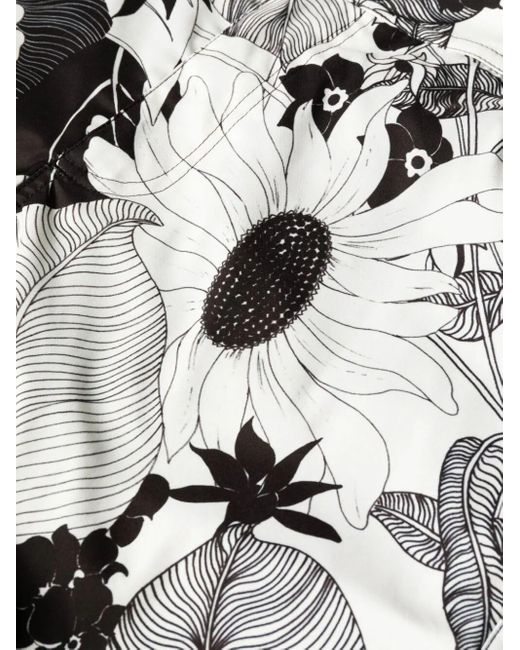 Tom Ford Gray Floral-Print Swim Shorts for men
