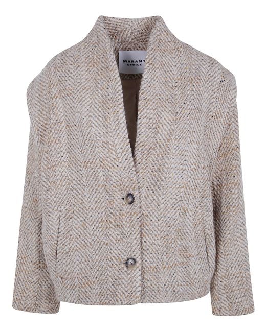 Isabel Marant Gray Coat High Neck "Drogo"