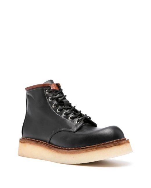 KENZO Black Yama Wedge Leather Boots for men