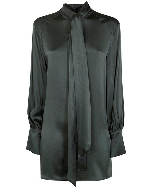 Semicouture Green Short Satin Dress