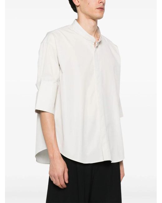 AMI White Mandarin Collar Shirt