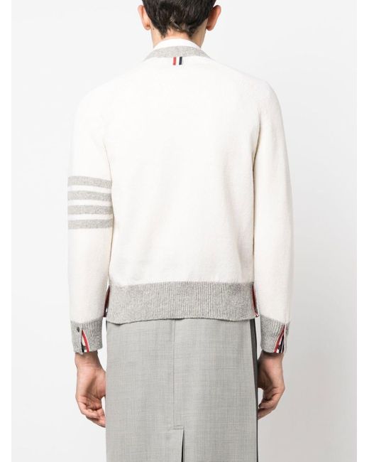 Thom Browne White Cardigan With Buttons for men